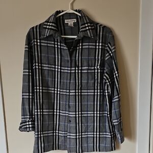 Evan Picone Plaid Button-Up Shirt